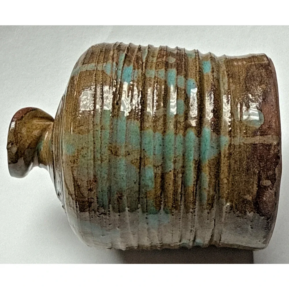 MCM Bailey Studio Art Pottery Glazed Vase Weed Pot Brown Green As Is